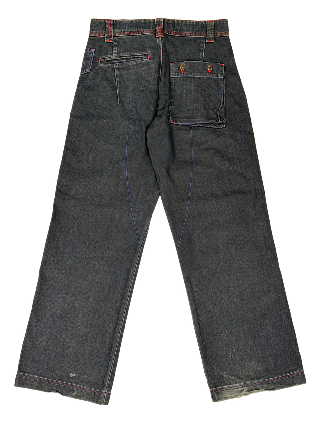Armani Jeans Contrast Stitch Wide Leg Denim