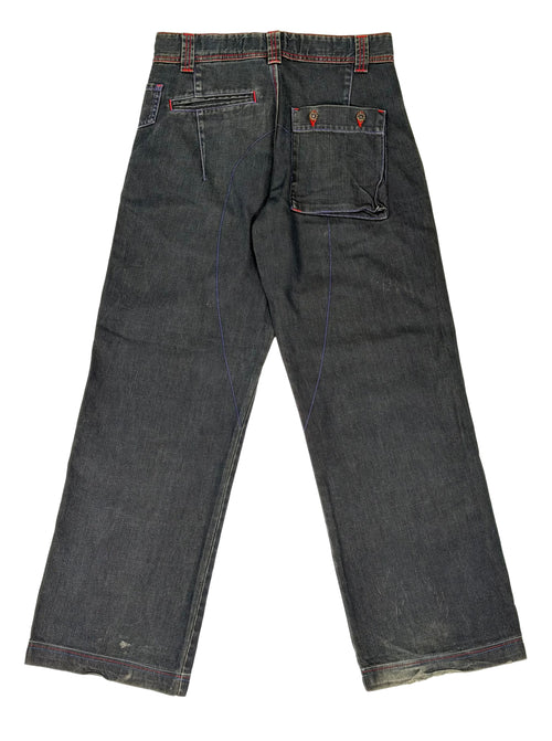 Armani Jeans Contrast Stitch Wide Leg Denim