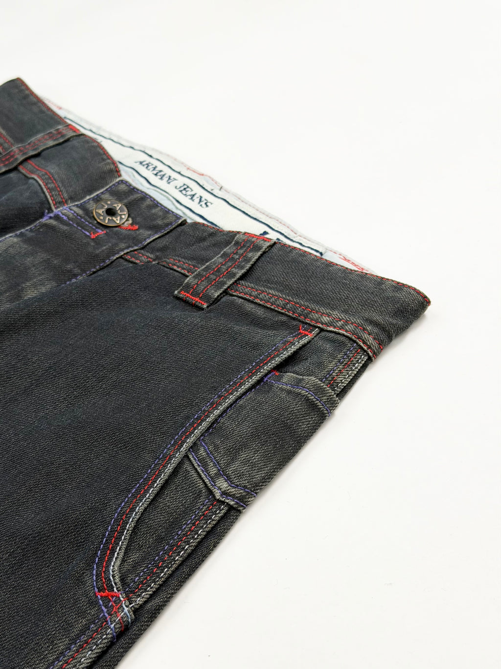 Armani Jeans Contrast Stitch Wide Leg Denim