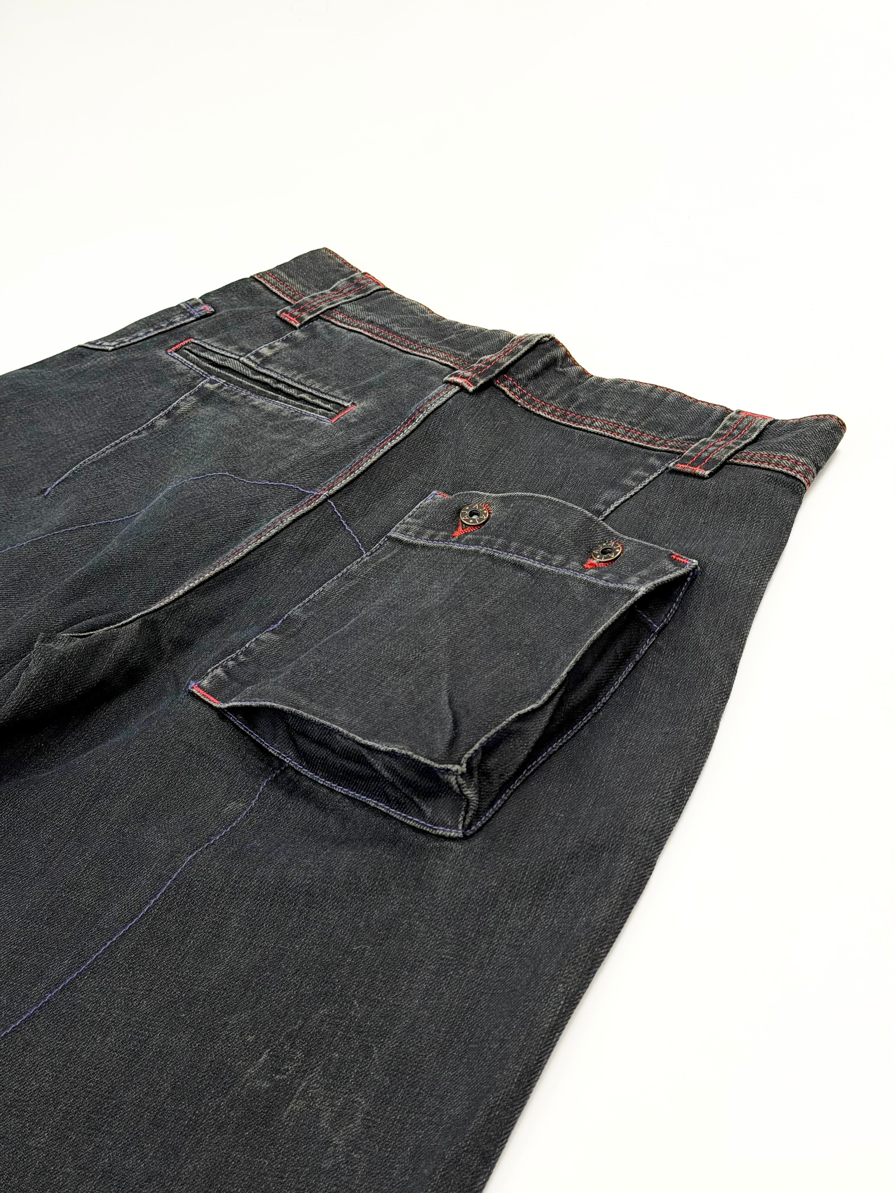 Armani Jeans Contrast Stitch Wide Leg Denim